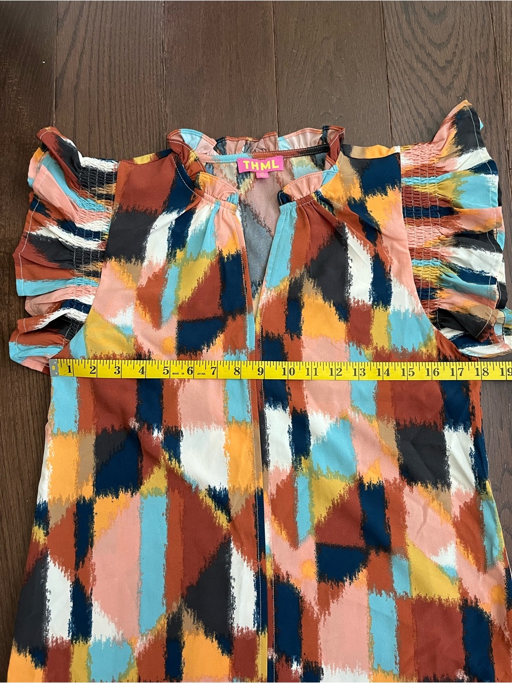 THML Printed Flutter Sleeve Top in Multi-Color - Picture 5 of 6